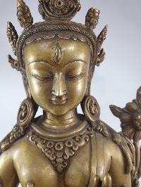 [full Metal], [heavy], [master Quality], Buddhist Statue Of White Tara, [rare Find]