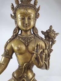 [full Metal], [heavy], [master Quality], Buddhist Statue Of White Tara, [rare Find]