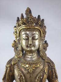 Buddhist Statue Of Aparimita [silver And Gold Plated], [antique Finishing], Chepame, Amitayus