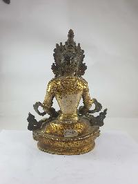 Buddhist Statue Of Aparimita [silver And Gold Plated], [antique Finishing], Chepame, Amitayus