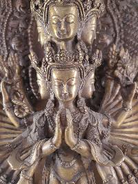 Buddhist Statue Of Sahasrabhuja Avalokitesvara, Bronze Finishing