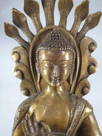 Buddhist Statue Of Nagarjuna Buddha, Bronze Finishing
