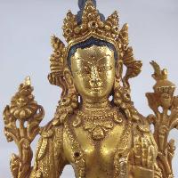 Buddhist Statue Of Green Tara [full Gold Plated]