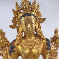 Buddhist Statue Of White Tara [full Gold Plated]