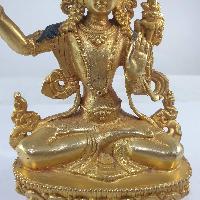 Buddhist Statue Of Manjushri [full Gold Plated]