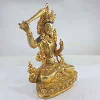 Buddhist Statue Of Manjushri [full Gold Plated]