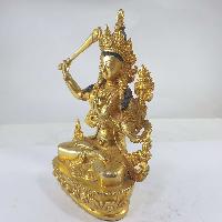 Buddhist Statue Of Manjushri [full Gold Plated]