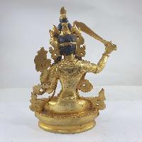 Buddhist Statue Of Manjushri [full Gold Plated]