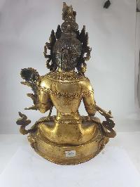 Buddhist Statue Of White Tara, [full Gold Plated], [antique Finishing]