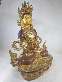 Buddhist Statue Of Aparimita [partly Gold Plated], [painted Face], Chepame, Amitayus