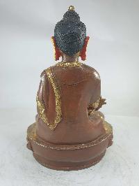 Buddhist Statue Of Medicine Buddha [partly Gold Plated], [painted Face]
