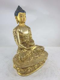 Buddhist Statue Of Amitabha Buddha [gold Plated], [painted Face]