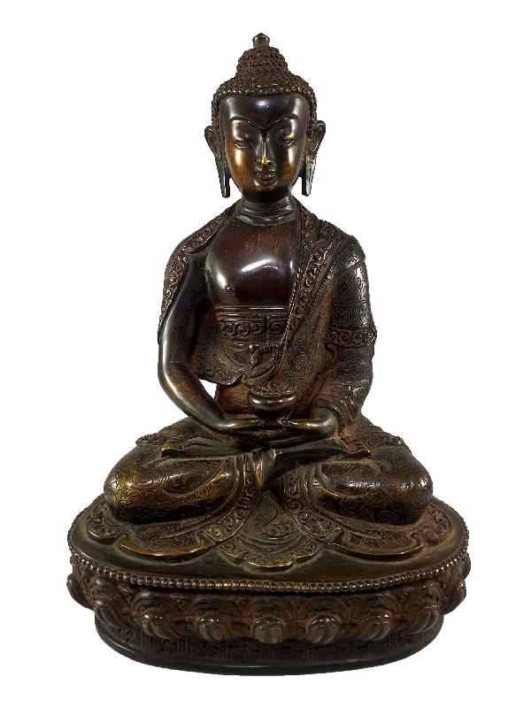 Buddhist Statue Of Amitabha Buddha [chocolate Oxidized]