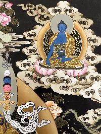 Thangka Painting Of Padmasambhava,lamas Art, [24 Carat Gold], Modern Color
