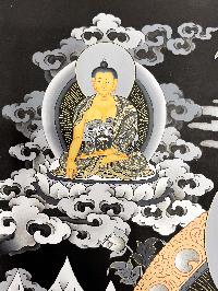 Thangka Painting Of White Tara, Lamas Art, [24 Carat Gold], Modern Color