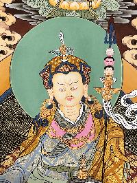 Thangka Painting Of Padmasambhava, Lamas Art, [24 Carat Gold], Tradition Color