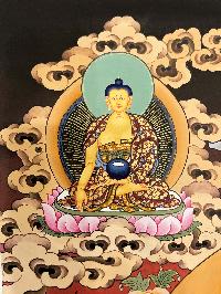 Thangka Painting Of Padmasambhava, Lamas Art, [24 Carat Gold], Tradition Color