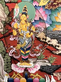 Thangka Painting Of Padmasambhava, Lamas Art, [24 Carat Gold], Tradition Color