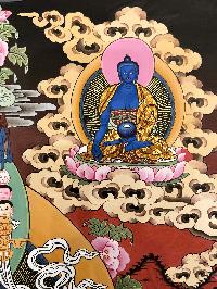 Thangka Painting Of Padmasambhava, Lamas Art, [24 Carat Gold], Tradition Color