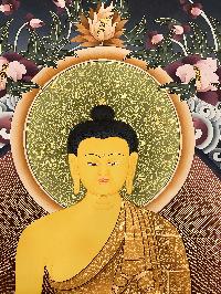 Thangka Painting Of Shakyamuni Buddha, Lamas Art, [24 Carat Gold], Tradition Color