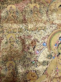 Thangka Painting Of Green Tara, Lamas Art [24 Carat Gold Full Gold]