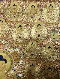 Thangka Painting Of Shakyamuni Buddha, Lamas Art [24 Carat Gold Full Gold]