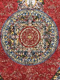 Thangka Painting Of Mandala, Lamas Art [24 Carat Gold]