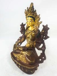 Buddhist Statues Of White Tara, [partly Gold Plated], [painted Face]