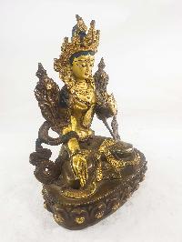 Buddhist Statues Of White Tara, [partly Gold Plated], [painted Face]