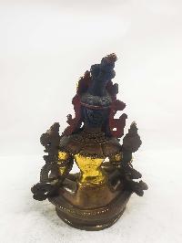 [old Stock], Buddhist Statues Of Green Tara, [partly Gold Plated], [painted Face]