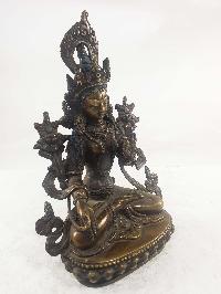 Buddhist Statues Of White Tara, [chocolate Oxidation]