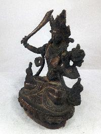 Buddhist Statue Of Manjushri, [sand Casting, Antique Finishing]