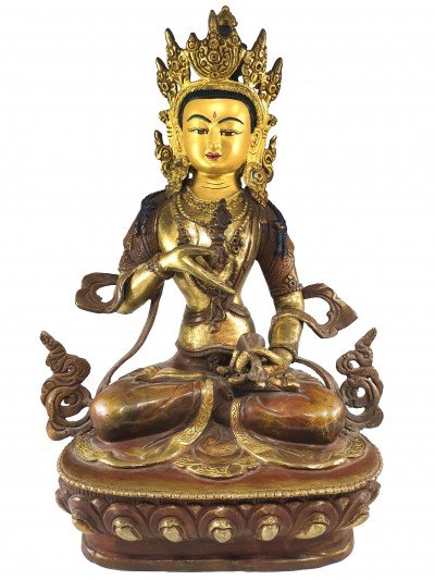 Buddhist Statue Of Vajrasattva, [partly Gold Plated], [painted Face]