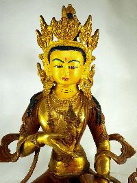 Buddhist Statue Of Vajrasattva, [partly Gold Plated], [painted Face]