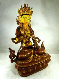 Buddhist Statue Of Vajrasattva, [partly Gold Plated], [painted Face]