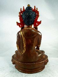 Buddhist Statue Of Crown Shakyamuni Buddha, [partly Gold Plated], [painted Face]