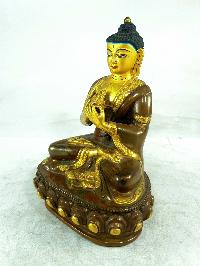 Buddhist Statue Of Vairochana Buddha, [partly Gold Plated], [painted Face]