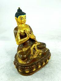 Buddhist Statue Of Vairochana Buddha, [partly Gold Plated], [painted Face]