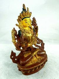 Buddhist Statue Of Chenrezig, [partly Gold Plated], [painted Face]