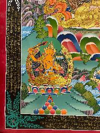 Buddist Hand Painted Thangka Of [chenrezig], [real Gold], Lamas Art, Three Great Bodhisattvas