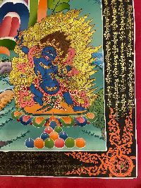 Buddist Hand Painted Thangka Of [chenrezig], [real Gold], Lamas Art, Three Great Bodhisattvas