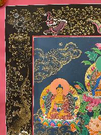 Buddist Hand Painted Thangka Of [green Tara], [real Gold], Lamas Art