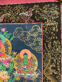 Buddist Hand Painted Thangka Of [green Tara], [real Gold], Lamas Art