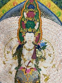 Buddist Hand Painted Thangka Of [sahasrabhuja Avalokitesvara], [real Gold], Lamas Art