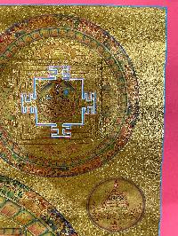 Buddist Hand Painted Thangka Of [mandala], [real Gold], Lamas Art