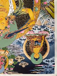 Buddist Hand Painted Thangka Of [manjushri], [real Gold], Lamas Art