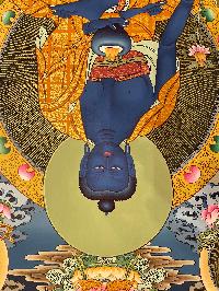 Buddist Hand Painted Thangka Of [medicine Buddha], [real Gold], Lamas Art