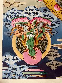 Buddist Hand Painted Thangka Of [medicine Buddha], [real Gold], Lamas Art