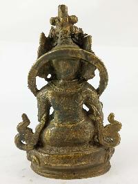 Buddhist Miniature Statue Of Yellow Jambhala, [finishing: Antique]