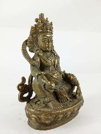 Buddhist Miniature Statue Of Yellow Jambhala, [finishing: Antique]